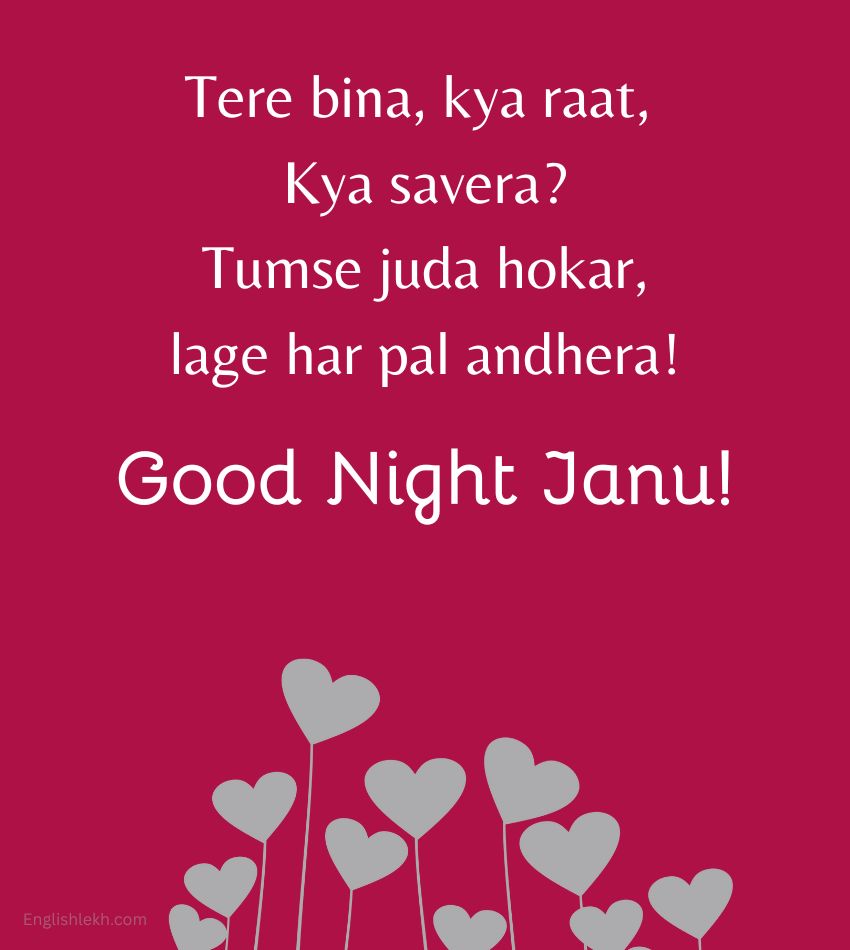 Beautiful Good Night Love Shayari for Janu